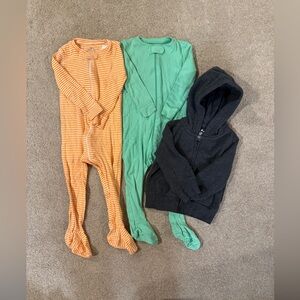 PRIMARY Orange and Green Sleepers with Gray Hoodie—barely worn